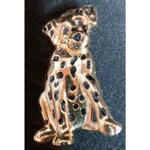 Anne Klein Jewelry - Anne Klein Vintage Gold Plated Dalmatian dog brooch signed AK